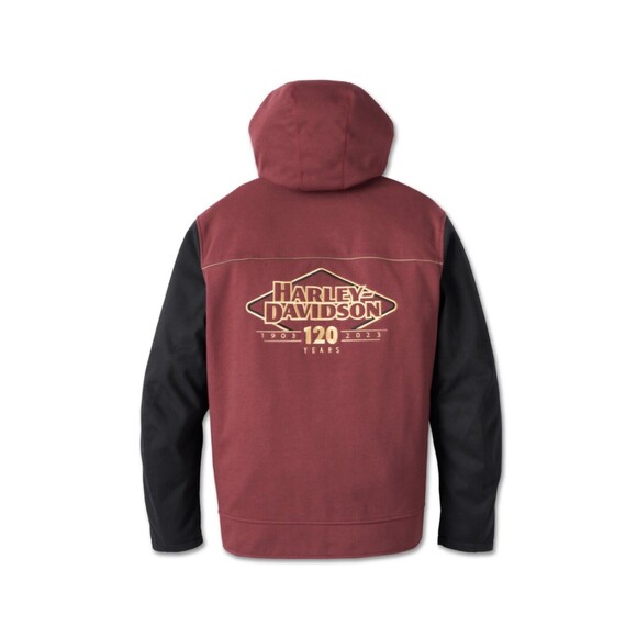 Harley Davidson Men's 120th Anniversary Riding Fleece - Rum Raisin & Black 2XL - Picture 16 of 16
